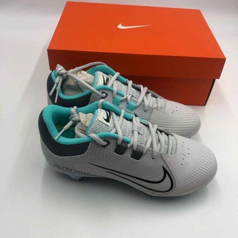 Nike Lunar Hyperdiamond 3 Pro Softball Cleats Wolf Grey Aqua Womens Size 7.5 - Picture 4 of 9